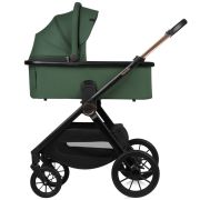 Carucior 3 in 1, Lionelo, Layla, Pana la 22 kg, Cadru aluminiu, Cu landou intarit si salteluta din spuma AirDots, Scoica auto, Reversibil, Cu ventilatie 3D, Cu accesorii, EN1888-1, EN1888-2, EN1466, Verde BYNLO-LAYLA_3IN1_GREEN_FOREST