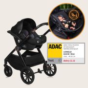 Carucior 3 in 1, Lionelo, Layla, Pana la 22 kg, Cadru aluminiu, Cu landou intarit si salteluta din spuma AirDots, Scoica auto, Reversibil, Cu ventilatie 3D, Cu accesorii, EN1888-1, EN1888-2, EN1466, Verde BYNLO-LAYLA_3IN1_GREEN_FOREST