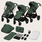 Carucior 3 in 1, Lionelo, Layla, Pana la 22 kg, Cadru aluminiu, Cu landou intarit si salteluta din spuma AirDots, Scoica auto, Reversibil, Cu ventilatie 3D, Cu accesorii, EN1888-1, EN1888-2, EN1466, Verde BYNLO-LAYLA_3IN1_GREEN_FOREST