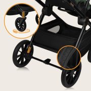 Carucior 3 in 1, Lionelo, Layla, Pana la 22 kg, Cadru aluminiu, Cu landou intarit si salteluta din spuma AirDots, Scoica auto, Reversibil, Cu ventilatie 3D, Cu accesorii, EN1888-1, EN1888-2, EN1466, Verde BYNLO-LAYLA_3IN1_GREEN_FOREST