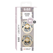 Bibs x liberty - set 2 suzete colour bobo latex, tetina rotunda, 0 luni+-ivory/vanilla bbb11020101
