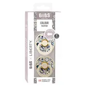Bibs x liberty - set 2 suzete colour bobo latex, tetina rotunda, 0 luni+-ivory/vanilla bbb11020101
