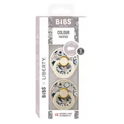 Bibs x liberty - set 2 suzete colour bobo latex, tetina rotunda, 6 luni+-ivory/vanilla bbb12020101