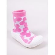 Mocasini pentru copii cu talpă antiderapantă – design cu flori roz obg-0011c