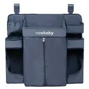 Organizator pentru patut, New Baby, Maxi, Pentru depozitare necesitati bebe sau jucarii, Bine compartimentat, 58x50 cm, Blue BYN56173