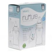 2 biberoane integral din silicon moale Vital Baby Airflow 250ml - OMDVB442242