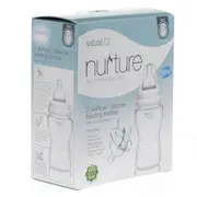 2 biberoane integral din silicon moale Vital Baby Airflow 250ml - OMDVB442242