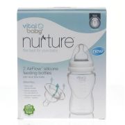 2 biberoane integral din silicon moale Vital Baby Airflow 250ml - OMDVB442242