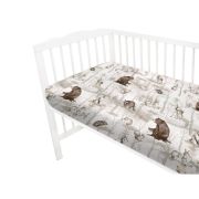Cearceaf cu elastic, MimiNu, Pentru patut 120X60 cm, Din bumbac certificat Oeko Tex Standard 100, Design, Woodland BYN6426972026697