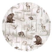Lenjerie patut cu 5 piese, MimiNu, Pentru patut 120x60 cm, Cu pilota si perna, Din bumbac certificat Oeko Tex Standard 100, Design, Woodland BYN6426972026611