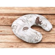 Perna pentru alaptat, MimiNu, Din bumbac certificat Oeko Tex Standard 100, Cu husa detasabila, Cu fermoar securizat, Circumferinta 155 cm, Design, Woodland BYN6426972026680
