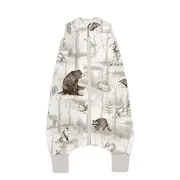 Sac de dormit, MimiNu, Cu picioruse, De iarna, Din bumbac certificat Oeko Tex Standard 100, Cu fermoar pe mijloc, 103 cm, 2-6 ani, 2.5 Tog, Design, Woodland BYN6426972026796