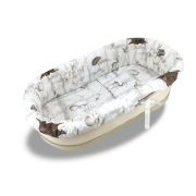 Set pentru landou/cosulet, MimiNu, Cu protectie, saltea si pernuta, Din bumbac certificat Oeko Tex Standard 100, Design, Woodland BYN6426972026789