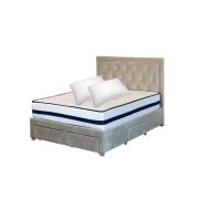 Set saltea ortopedica, iris super lux comfort, 160x190x26cm, fermitate tare, cu plasa de arcuri tip bonell, sistem de aerisire banda spaceair, saltsib plus 2 perne matlasate microfibra 50x70cm, lavabile la  60°c drm1695