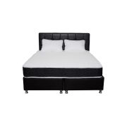 Set saltea ortopedica, praga 160x190x22 cm, cu plasa de arcuri tip bonell, box spring system, fermitate medie, sistem de aerisire perimetral, saltsib plus 2 perne matlasate microfibra 50x70cm, lavabile la 60°c drm1723