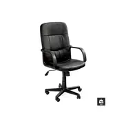 Scaun de birou hm denzel, piele ecologica, mecanism balansare, inaltime ajustabila, 102 kg, 110x58x45 cm, negru drm2039