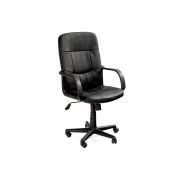 Scaun de birou hm denzel, piele ecologica, mecanism balansare, inaltime ajustabila, 102 kg, 110x58x45 cm, negru drm2039