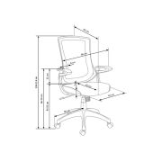 Scaun directorial hm igor, ergonomic, cadru polipropilena, tapiterie mesh, inaltime ajustabila, 100 kg, 114x66x63 cm, alb/gri drm2029