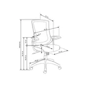 Scaun directorial hm igor, ergonomic, cadru polipropilena, tapiterie mesh, inaltime ajustabila, 100 kg, 114x66x63 cm, alb/gri drm2029