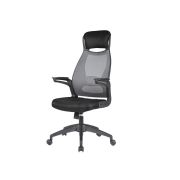 Scaun directorial hm solaris, mesh, cadru polipropilena, inaltime ajustabila, sistem de balansare, cu tetiera, 110 kg, 124x58x62 cm, gri drm2224