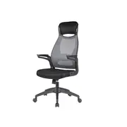 Scaun directorial hm solaris, mesh, cadru polipropilena, inaltime ajustabila, sistem de balansare, cu tetiera, 110 kg, 124x58x62 cm, gri drm2224