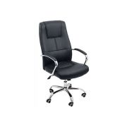 Scaun directorial off 324, piele ecologica, baza cromata, mecanism de balans, suport lombar, 100 kg drm2257