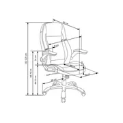 Scaun directorial hm saturn, cadru polipropilena, piele ecologica perforata, inaltime ajustabila, manere reglabile, mecanism balansare, 120 kg, alb drm2785