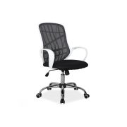 Scaun de birou cu mesh sl dexter, cadru cromat, mecanism de balans, roti pivotante, 100 kg, alb/negru drm4770