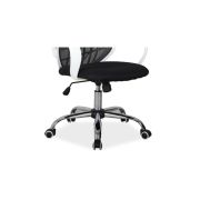 Scaun de birou cu mesh sl dexter, cadru cromat, mecanism de balans, roti pivotante, 100 kg, alb/negru drm4770