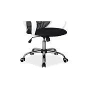 Scaun de birou cu mesh sl dexter, cadru cromat, mecanism de balans, roti pivotante, 100 kg, alb/negru drm4770