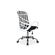 Scaun de birou cu mesh sl dexter, cadru cromat, mecanism de balans, roti pivotante, 100 kg, alb/negru drm4770
