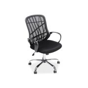 Scaun de birou cu mesh sl dexter, cadru cromat, mecanism de balans, roti pivotante, 100 kg, negru drm4771