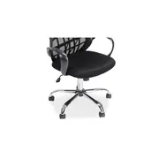 Scaun de birou cu mesh sl dexter, cadru cromat, mecanism de balans, roti pivotante, 100 kg, negru drm4771