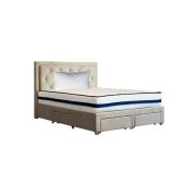 Set saltea ortopedica, iris super lux comfort, 90x200x26cm, fermitate tare, cu plasa de arcuri tip bonell, sistem de aerisire banda spaceair, saltsib plus perna matlasata microfibra 50x70cm, lavabila la 60°c drm4267
