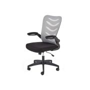 Scaun birou cu mesh hm lovren, ergonomic, suport lombar, inaltime reglabila, cotiere rabatabile, baza polipropilena, 100 kg, negru/gri drm8807