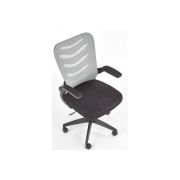 Scaun birou cu mesh hm lovren, ergonomic, suport lombar, inaltime reglabila, cotiere rabatabile, baza polipropilena, 100 kg, negru/gri drm8807