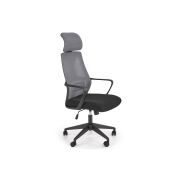 Scaun birou cu mesh hm valdez, mecanism de balans, cadru polipropilena, suport lombar, tetiera inclusa, roti pivontante, 100 kg, negru/gri drm8832