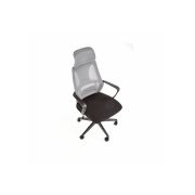Scaun birou cu mesh hm valdez, mecanism de balans, cadru polipropilena, suport lombar, tetiera inclusa, roti pivontante, 100 kg, negru/gri drm8832