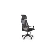Scaun birou cu mesh hm valdez, mecanism de balans, cadru polipropilena, suport lombar, tetiera inclusa, roti pivontante, 100 kg, negru/gri drm8832