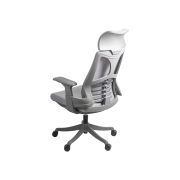 Scaun de birou syyt 9514, ergonomic, mesh, cu tetiera, mecanism de balans, cadru polipropilena, 110 kg, gri drm10267