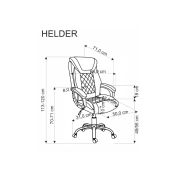 Scaun directorial hm helder 2, stofa, cadru metalic cromat, mecanism de balansare, 100 kg, gri drm10298