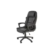 Scaun directorial hm mario, piele ecologica, suport lombar, baza polipropilena, roti pivotante, mecanism de balans, roti de cauciuc,100 kg, negru drm10303