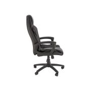 Scaun directorial hm mario, piele ecologica, suport lombar, baza polipropilena, roti pivotante, mecanism de balans, roti de cauciuc,100 kg, negru drm10303