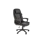 Scaun directorial hm mario, piele ecologica, suport lombar, baza polipropilena, roti pivotante, mecanism de balans, roti de cauciuc,100 kg, negru drm10303