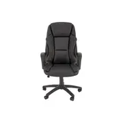 Scaun directorial hm mario, piele ecologica, suport lombar, baza polipropilena, roti pivotante, mecanism de balans, roti de cauciuc,100 kg, negru drm10303