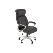 Scaun directorial hm thomas, piele ecologica, mecanism de balansare, cadru polipropilena, 100 kg, negru drm10302