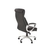 Scaun directorial hm thomas, piele ecologica, mecanism de balansare, cadru polipropilena, 100 kg, negru drm10302