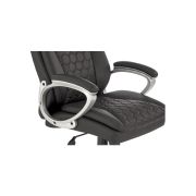 Scaun directorial hm thomas, piele ecologica, mecanism de balansare, cadru polipropilena, 100 kg, negru drm10302