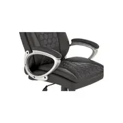 Scaun directorial hm thomas, piele ecologica, mecanism de balansare, cadru polipropilena, 100 kg, negru drm10302