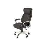 Scaun directorial hm thomas, piele ecologica, mecanism de balansare, cadru polipropilena, 100 kg, negru drm10302
